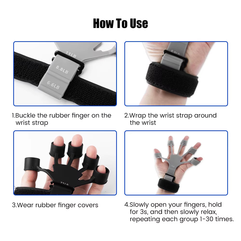 1Pcs Silicone Gripster Grip Strengthener Finger Stretcher Hand Grip Trainer Gym Fitness Training Exercise Hand Grip Strengthener