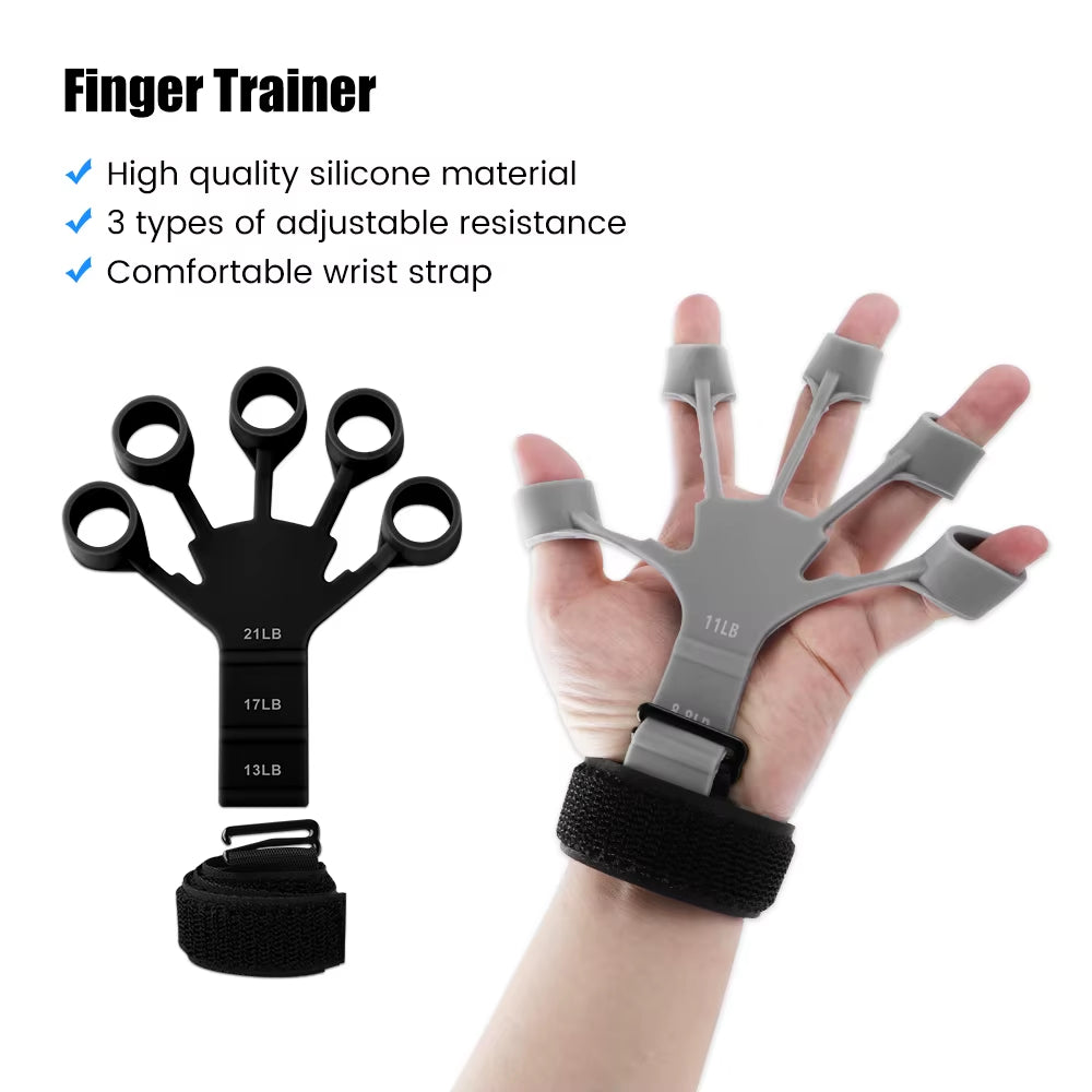 1Pcs Silicone Gripster Grip Strengthener Finger Stretcher Hand Grip Trainer Gym Fitness Training Exercise Hand Grip Strengthener